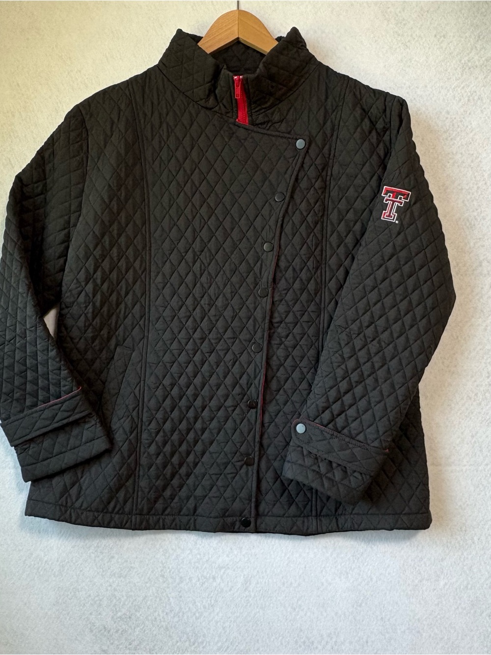 Emerson Street Texas Tech Red Raiders Quilted Jacket Black Red Women’s Large